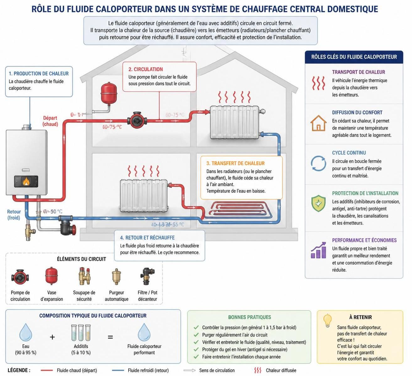 découvrez pourquoi choisir le bon fluide caloporteur est essentiel pour optimiser l'efficacité et la durabilité de votre chauffage central.