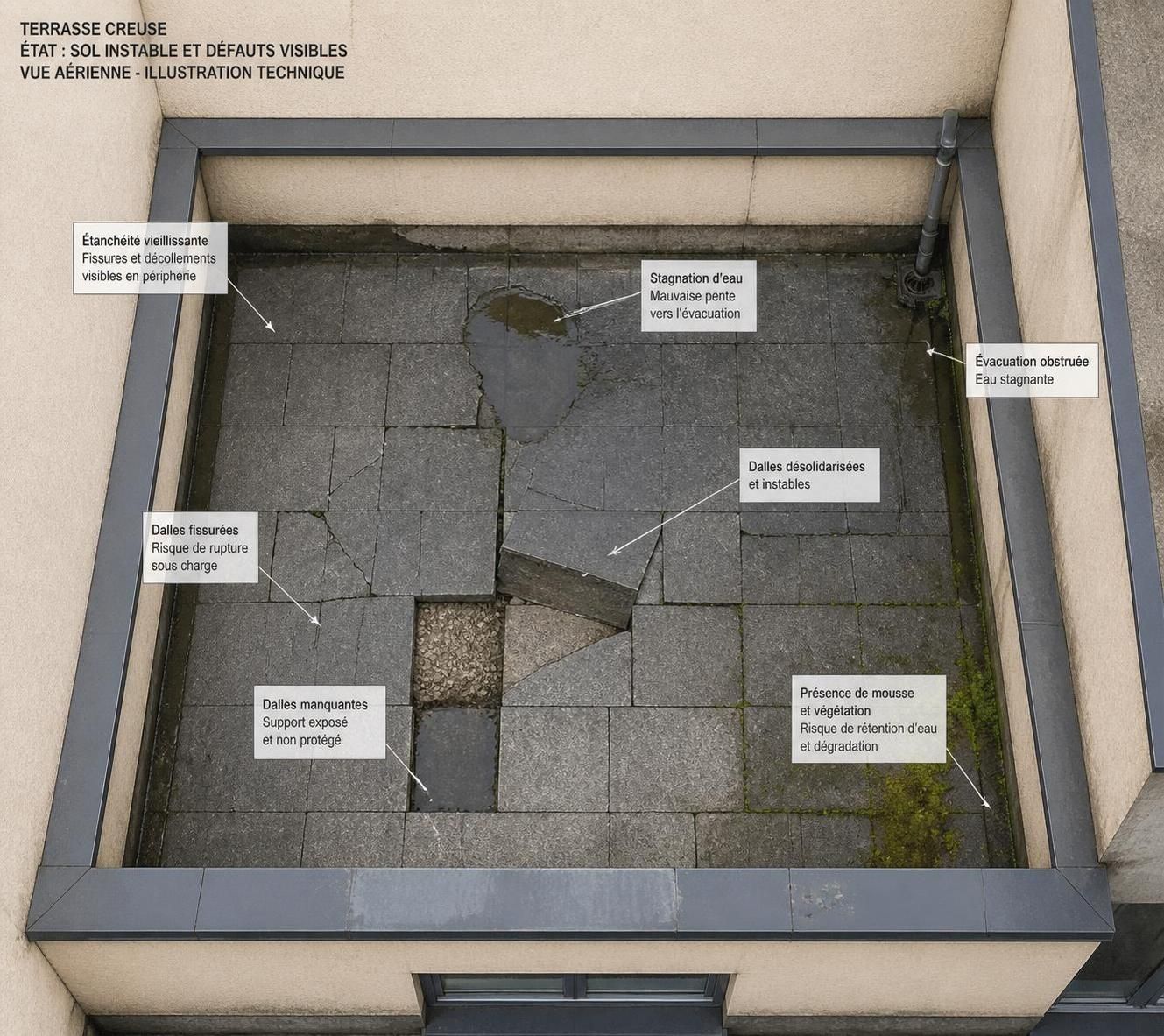 découvrez pourquoi une terrasse creuse peut compromettre la solidité de votre aménagement extérieur et comment prévenir ce défaut pour garantir sa durabilité.