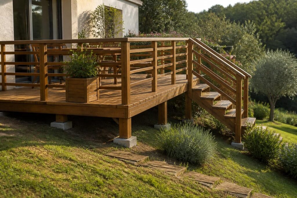 découvrez nos astuces pour installer une terrasse en bois sur une pente, alliant stabilité et esthétisme. guide pratique pour une réalisation réussie et durable.