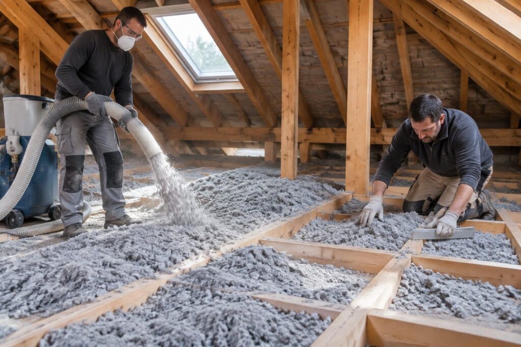 ouate de cellulose : découvrez les avantages du soufflage avec ou sans machine et choisissez la méthode adaptée à votre isolation.